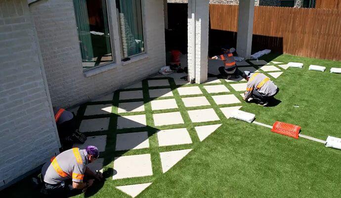 Residential synthetic grass installation Frisco TX - expert turf installation services