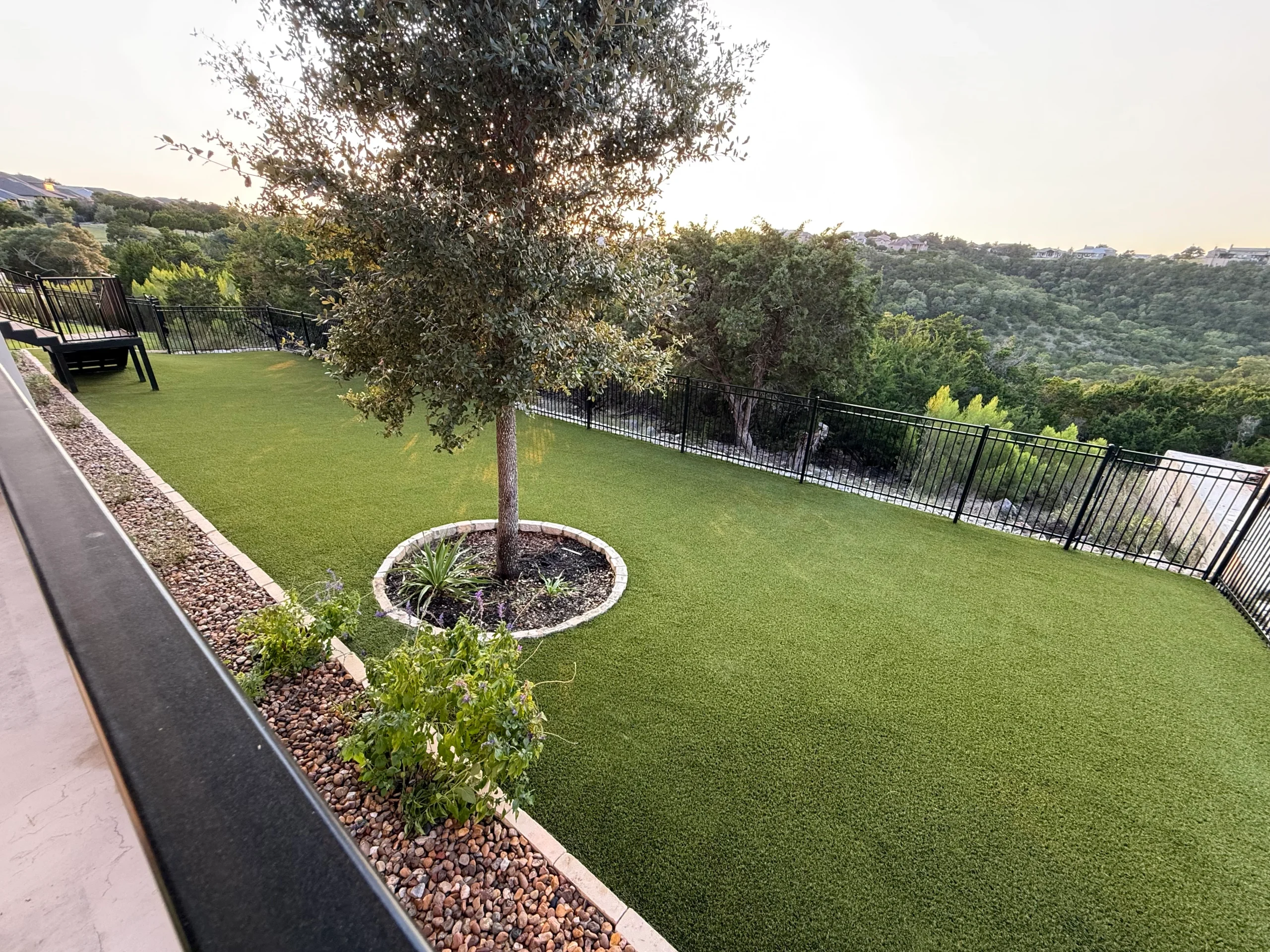 Close-up view of premium artificial turf grass in Frisco Texas